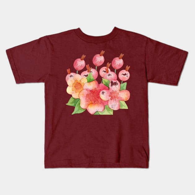 Spring Summer Flowers Kids T-Shirt by ShubShank